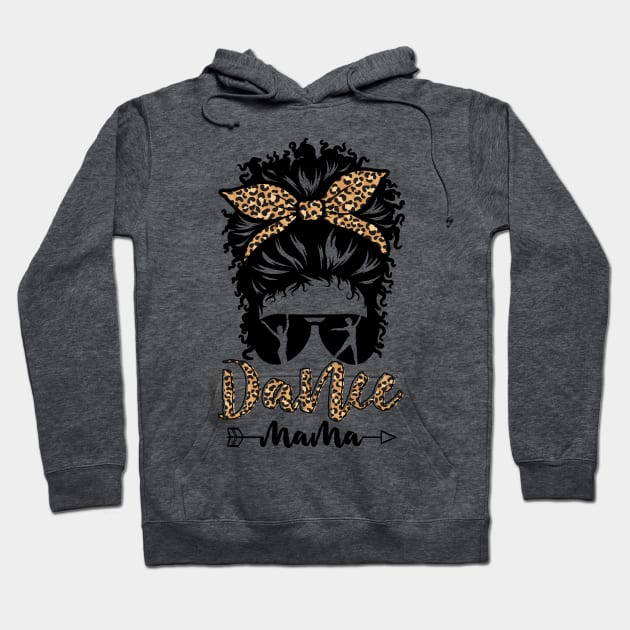 Dance Mom Black Mom Life Leopard Messy Bun Mother's Day Hoodie by BadrooGraphics Store